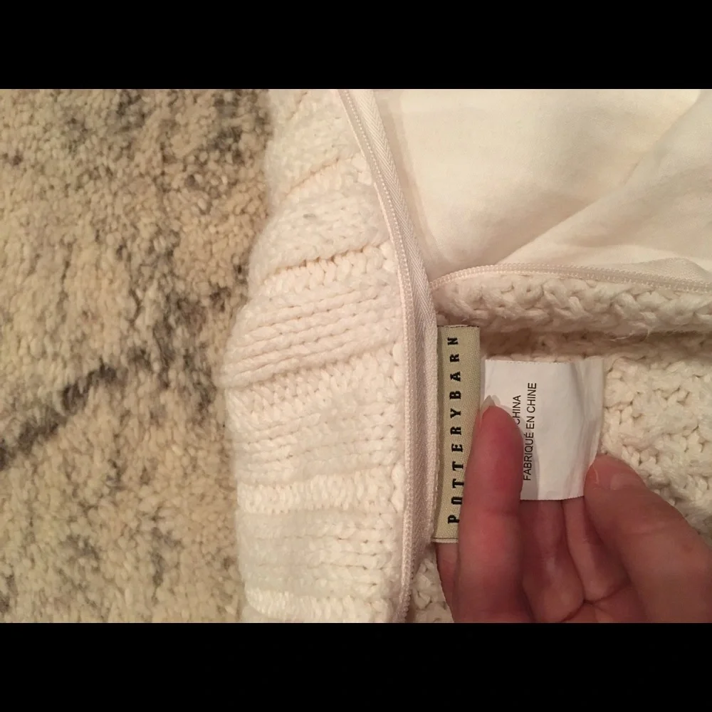 2 pottery barn knit pillow covers reversible